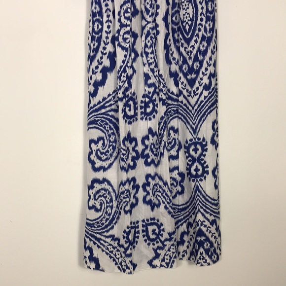 NWT At Last Cotton Annabel Maxi Dress in Blue & White Ikat - Picture 6 of 10